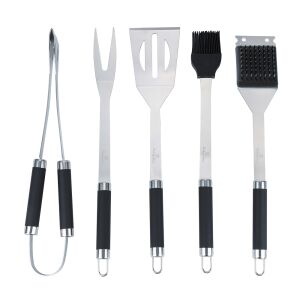 Berlinger Haus Eternal Collection Grillwerkzeuge: Pfannenwender, Gabel, Zange, Pinsel und Reinigungsbürste - Gartengrill, Grillzubehör