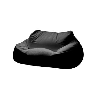 ZigZag kétszemélyes babzsák kanapé fekete Puma bútorszövetből - Babzsákfotel & Ülőke