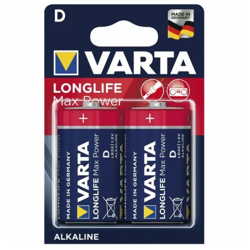 2 db Varta Longlife Max Power D alkáli elem, 1,5V - Russell Hobbs