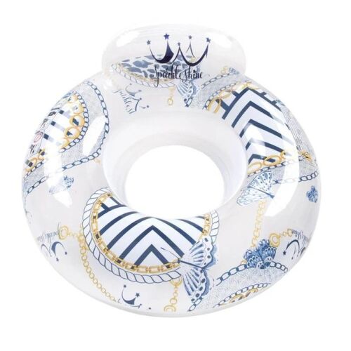 Felfújható hinta háttámlával, Bestway, Butterfly modell, Ø0.93x0.40m, kék-fehér 130310529