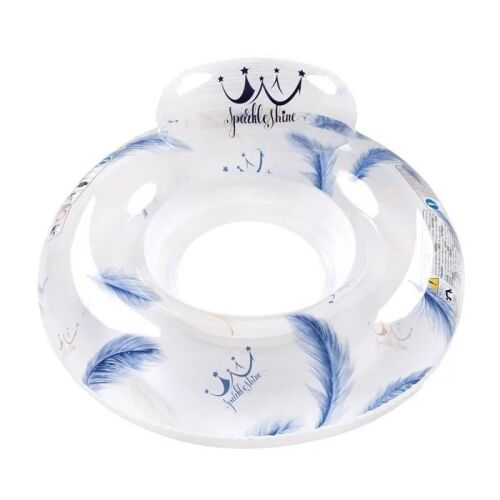 Nafukovacia hojdačka s operadlom, Bestway, model s perím, Ø0,93x0,40m, modro-biela 130310533