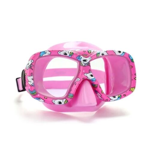 Masca Inot pentru Copii 6-12 Ani, Model Unicorni Stele, 19.5x10x17.5cm, Fucsia