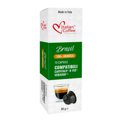 Italian Coffee Brasil 100% Arabica kávékapszula, 10 darabos, Caffitaly és K-Fee kompatibilis