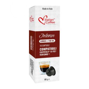 Italian Coffee Intenso Lungo Kapseln, kompatibel mit Cafissimo und Caffitaly Systemen, 10 Stück - Kaffeekapsel