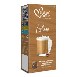 Italian Coffee Cortado Nespresso Kompatible Kapseln, 10 Stück - Kaffee-Kissen & Kaffee-Kapsel
