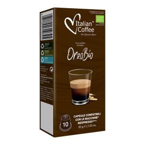 Italian Coffee OrzoBio Nespresso Kompatible Bio Gerstenkapseln, 10 Stück - Kaffeekapsel