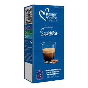 Italian Coffee Sambuca Nespresso Kompatible Kaffeekapseln, 10 Stück - Kaffee-Kissen & Kaffee-Kapsel