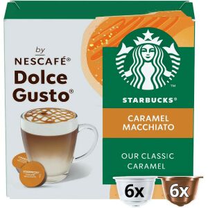 Starbucks Caramel Macchiato Nescafe Dolce Gusto kávékapszula doboz - Kávépárna & Kávékapszula