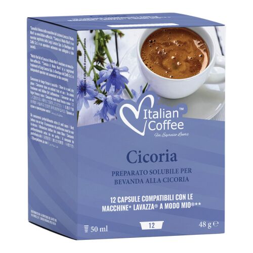 Italian Coffee Cicoria Kapseln kompatibel mit Lavazza A Modo Mio, 12 Stück