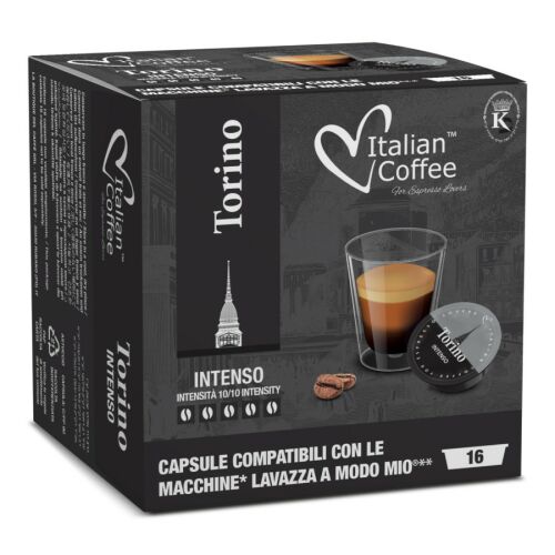 Kapsuly Italian Coffee Torino Intenso pre kávovary Lavazza A Modo Mio, 16 kusov