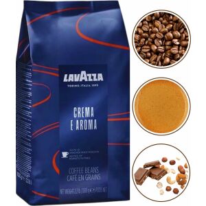 Lavazza Crema E Aroma ziarna kawy z ilustracją nut smakowych - Żywność i napoje