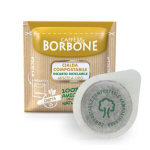 Közelkép a Caffé Borbone Oro E.S.E. komposztálható kávépárnáról. Egyadagos eszpresszó kávépárna. - Kávépárna & Kávékapszula