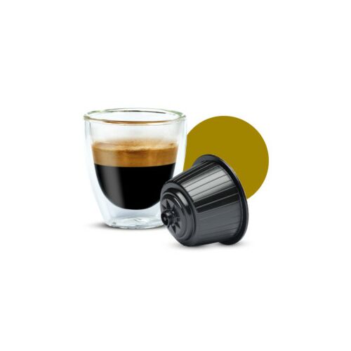 Arabica Dolce Gusto kompatibilis kávékapszula eszpresszóval pohárban
