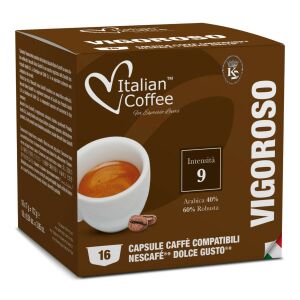Vigoroso Dolce Gusto kompatibilis kávékapszula, 16 darab, erős intenzitású - Kávépárna & Kávékapszula