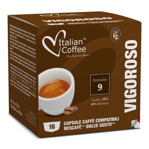 Vigoroso Dolce Gusto kompatibilis kávékapszula, 16 darab, erős intenzitású - Kávékapszula