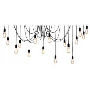 Čierna 10-ramenná pavúčia stropná lampa s Edisonovými žiarovkami, moderný minimalistický štýl, ideálna do obývačky, spálne, kuchyne, jedálne - Lampy&osvetlenie