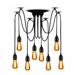 Schwarze 8-armige Spinnen-Deckenleuchte mit Edison-Glühbirnen, modernes minimalistisches Design, perfekt für Wohnzimmer, Schlafzimmer, Küchen und Esszimmer - Deckenleuchten