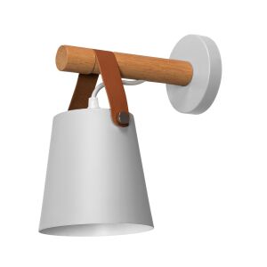 Lampa Kinkiet Ścienny Metalowy Z Paskiem APP467-1W Biała 136085360 - Lampa ścienna