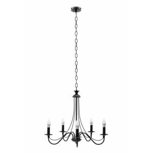 Lampa Sufitowa Wisząca Rustykalna APP647-5CP Czarna