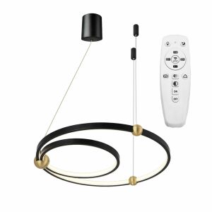 Висящ пендел Black Ring led + дистанционно управление APP692-30-50 130312062 - Лампи и осветление