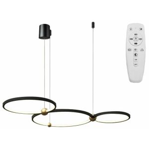 Kruhová 3 led lampa + diaľkové ovládanie APP752-30-40-50 čierna 130312071 - Lampy&osvetlenie