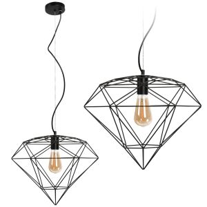 LAMPA WISZĄCA DIAMENT METAL LOFT  APP563-1CP Czarna 130312124 - Lampy i oświetlenie