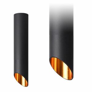 Nahaufnahme der schwarzen und goldenen Deckenleuchte - Deckenleuchten