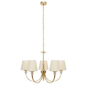 Mennyezeti függő kristály лампа APP1014-5CP, златен полилей с пет рамена - Лампи и осветление