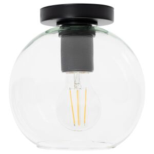 Čierne stropné svietidlo APP1174-1W s priehľadným skleneným tienidlom - Lampy&osvetlenie