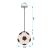 Fußball Deckenleuchte, Fußball Pendelleuchte, Abmessungen, schwarzes Kabel, weiß-schwarzes Design