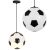 Fußball Deckenleuchte, Fußball Pendelleuchte, schwarzes Kabel, weiß-schwarzes Design