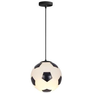 Futbalová stropná lampa, futbalová závesná lampa, čierny kábel, biely a čierny dizajn - Lampy&osvetlenie