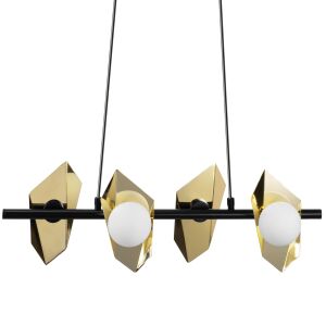 APP1412-CP BLACK GOLD stropná lampa, moderná zlatá a čierna závesná lampa s geometrickým dizajnom - Lampy&osvetlenie