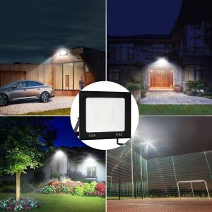Reflector LED halogén 50W RSL003-50N în utilizare: iluminează o casă, alee, grădină și teren de tenis - Reflectoare și lămpi de lucru