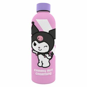 Butelka na wodę Kuromi Soft Touch 800ml, różowa z wzorem Kuromi - Nośnik żywności i napojów