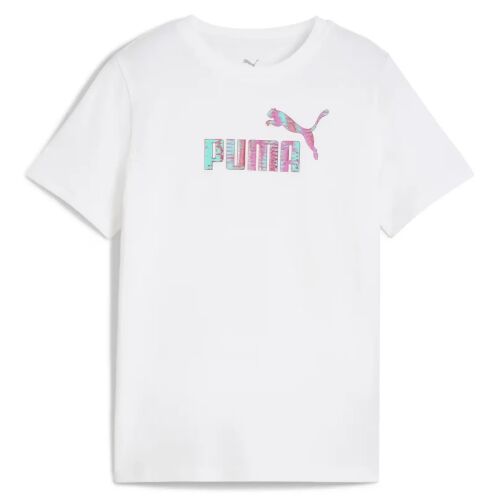 Puma NATURE 2.0 junior gyerek póló, fehér, lila, türkiz, elülső nézet - Puma
