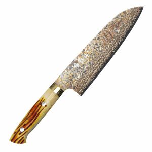 Takeshi Saji OBB Fekete VG-10 Santoku kés 18 cm, Japán konyhakés húsokhoz, zöldségekhez és halakhoz - Evőeszköz
