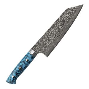 Takeshi Saji BTQ R-2 Fekete Bunka kés 17 cm türkiz fogantyúval - Evőeszköz
