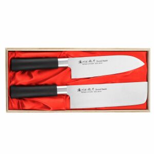 Satake Saku PP Santoku és Nakiri késkészlet fadobozban - Kés