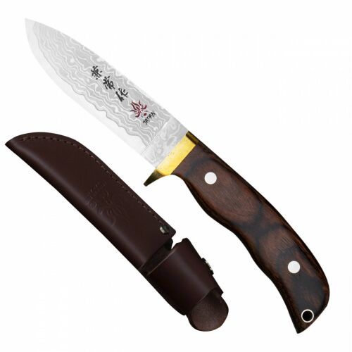 Kanetsune VG-10 Subaru Drop Point Kés 10cm Bőrtokkal