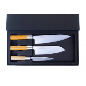 Suncraft Senzo Japanese 3 darabos késkészlet díszdobozban: szakácskés, santoku kés, univerzális kés - Kés
