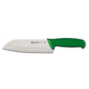 Sanelli Ambrogio Supra Santoku kés granton pengével, 18 cm pengehossz, zöld nyél - Kés