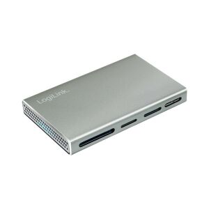 Logilink USB 3.2 Gen1, 5 az 1-ben kártyaolvasó (SD-, microSD-, MS-, CF és M2), alumínium, ezüst 130342195 - Külső kártyaolvasó