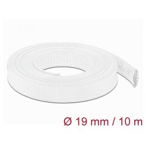 Delock Fonott kábelharisnya nyújtható 10 m x 19 mm fehér 130342277 - Kábelharisnya