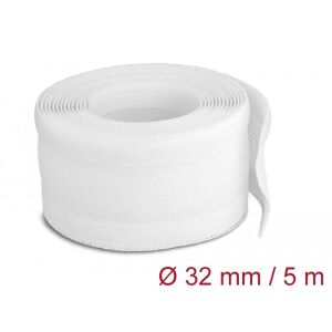 Delock Fonott kábelharisnya tépőzárral 5 m x 32 mm fehér 130342281 - Kábelharisnya