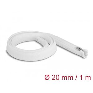 Delock Befont karmantyú zipzáras szorítóval hőállóság egészen 1 m x 20 mm-es fehér 130342284 - Kábelharisnya