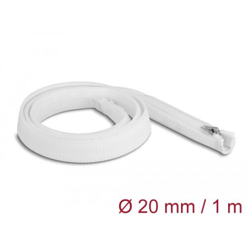 Delock Befont karmantyú zipzáras szorítóval hőállóság egészen 1 m x 20 mm-es fehér 130342284