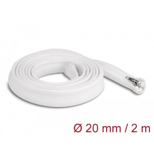 Delock Befont karmantyú zipzáras szorítóval hőállóság egészen 2 m x 20 mm-es fehér 130342286