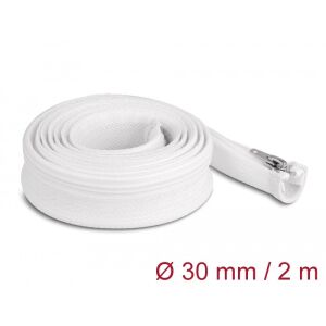 Delock Befont karmantyú zipzáras szorítóval hőállóság egészen 2 m x 30 mm-es fehér 130342287 - Kábelharisnya