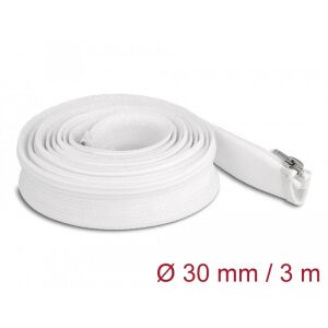 Delock Befont karmantyú zipzáras szorítóval hőállóság egészen 3 m x 30 mm-es fehér 130342292 - Kábelharisnya